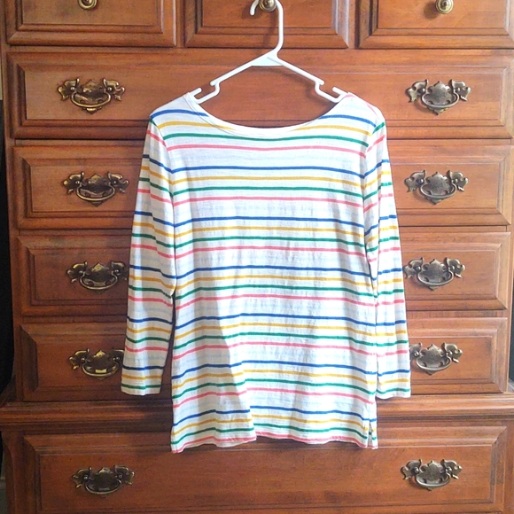 Old Navy Tops - *FINAL SALE* EUC Old Navy Striped 3/4 Length Top